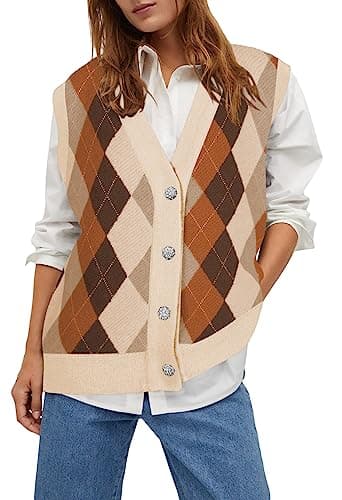 Women's Oversized Houndstooth Sweater Vest