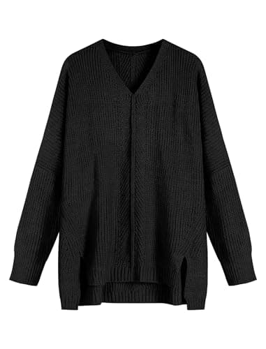 ZAFUL Women's Oversized V-Neck Long Sleeve Knit Sweater Trends Fall 2024