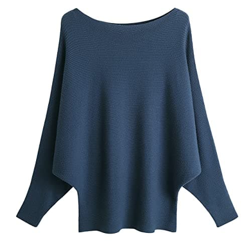 GABERLY Women's Boat Neck Batwing Dolman Knit Sweaters & Pullovers