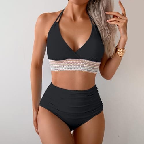 Cethrio Tummy Control Tankini Swimsuit for Plus Size Women