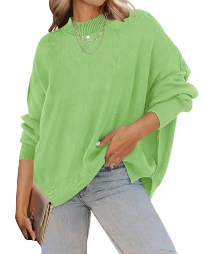 ZESICA Women's Casual Oversized Long Sleeve Ribbed Knit Pullover Sweater Tops