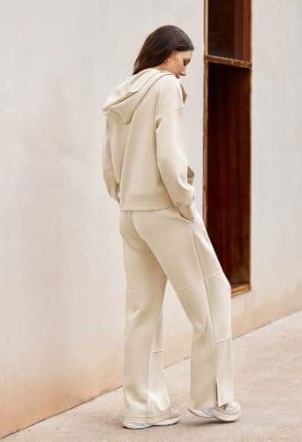 Pink Queen Women's Lounge Outfits Half Zip Hoodie & Sweatpants