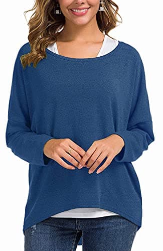 UGET Women's Oversized Batwing Sleeve Pullover Casual Top