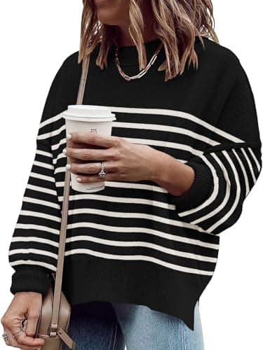 Imily Bela Women's Oversized Tunic Sweater Ribbed Knitija