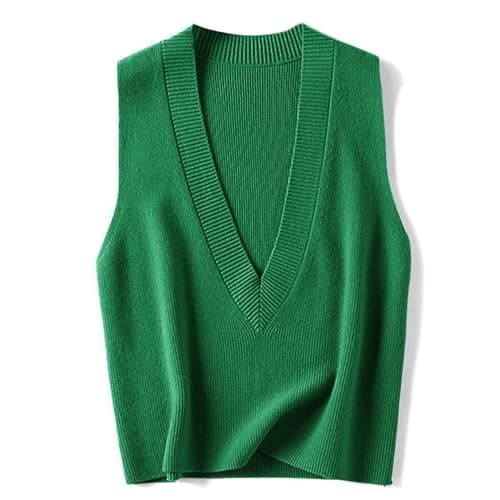 Blostirno Women's V-Neck Knit Sweater Vest Tops