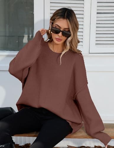 Libsorge Women's Oversized Batwing Long Sweater Top 2024 Fall