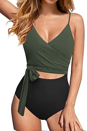Upopby Women's Sexy Cut Out V Neck High Waisted One Piece Swimsuit