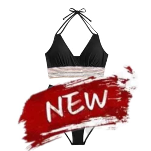 High-Waisted Tummy Control Color Block Bikini Sets Summer Swimwear