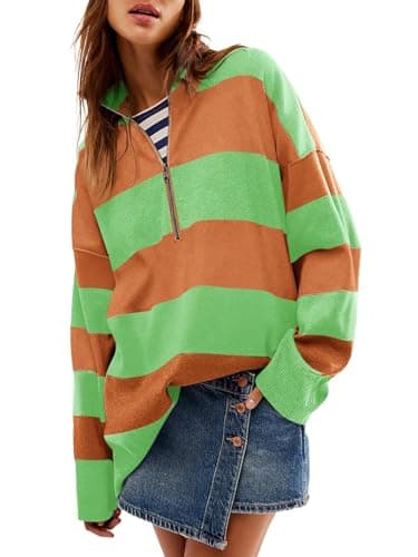 Yousify Oversized Women's Half Zip Turtleneck Sweater S-2XL