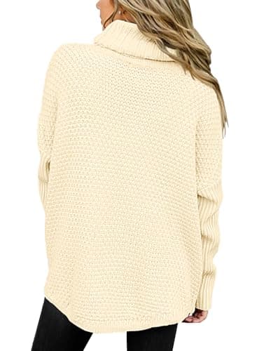 DOROSE Women's Oversized Turtleneck Long Sleeve Knit Tunic Sweater