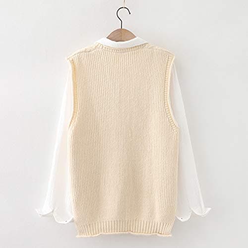 Minibee Women's Casual Sleeveless V-Neck Cardigan with Pockets