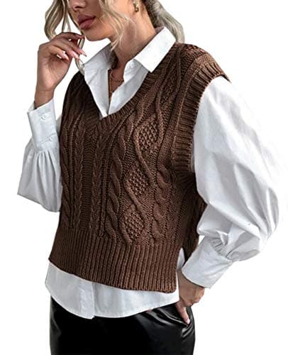 Lueluoye Women's V-Neck Sleeveless Knit Sweater Vest