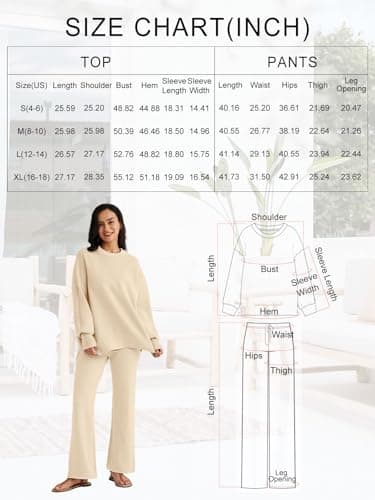 LILLUSORY Women's Oversized Knit Sweatsuit with Wide Leg Pants