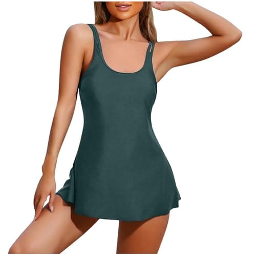 Modest Plus Size Cethrio Bathing Suit Halter String Dress & Boyshorts Bikini Sets