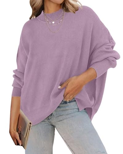 ZESICA Women's Casual Oversized Long Sleeve Ribbed Knit Pullover Sweater Tops