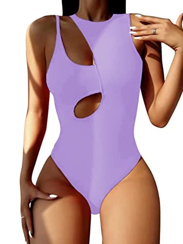 Hilinker Women's High Waisted Cutout Monikini Swimsuit