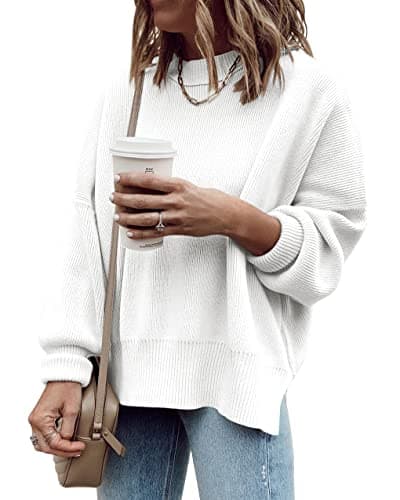 Imily Bela Women's Oversized Tunic Sweater Ribbed Knitija