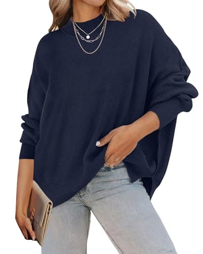 ZESICA Women's Casual Oversized Long Sleeve Ribbed Knit Pullover Sweater Tops