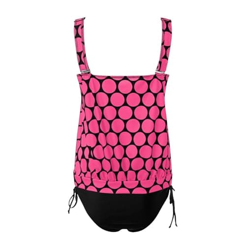 Modest Print Tankini Swimsuits for Women with Black Bottoms