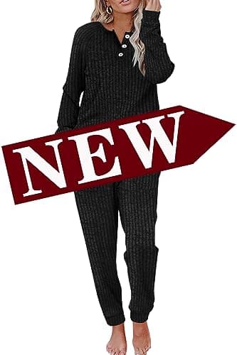 Women's Lounge Sets: WIHOLL Two-Piece Sweatshirt and Sweatpants with Pockets