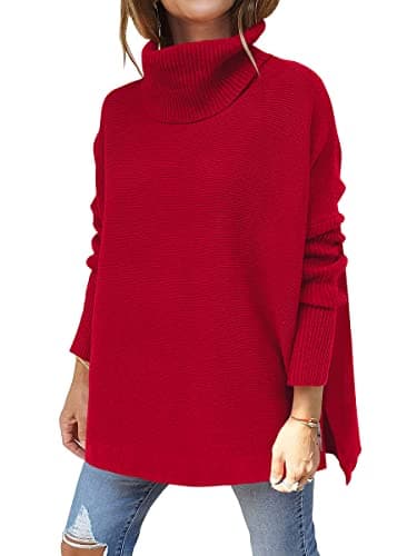 ANRABESS Women's Oversized Turtleneck Batwing Sweater Tops - Casual Fall 2024 Outfits