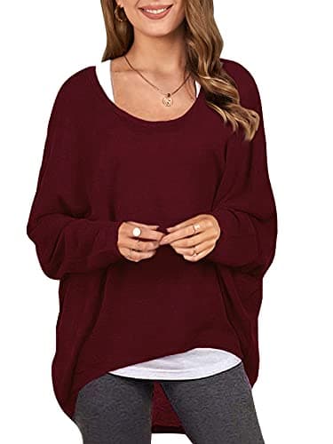 ZANZEA Women's Off-Shoulder Batwing Sleeve Oversized Top