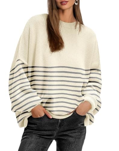 Lepunuo Women's Oversized Batwing Long-Sleeve Knit Sweater