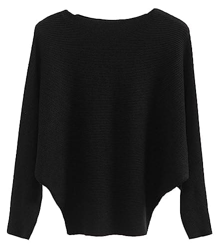 FULIER Women Oversized Batwing Sleeve Knitted Sweater Top