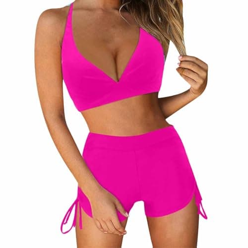 Cethrio Vintage Printed Plus Size Tankini and Boyshorts