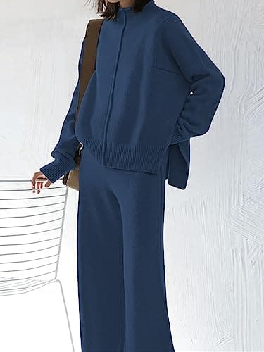 TOLENY Women's Lounge Pullover Sweater & Wide Leg Pants Tracksuit Outfits