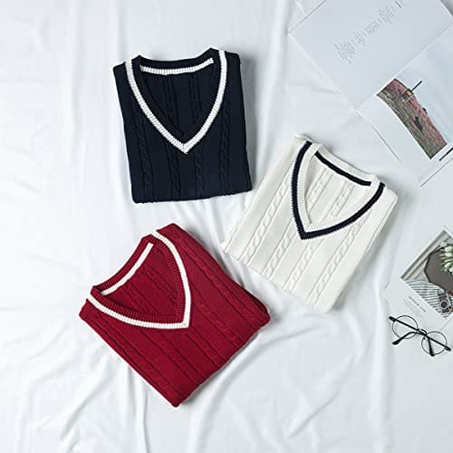 Jinghuiyue Women's Classic V-Neck Stripe Knit Sleeveless Top