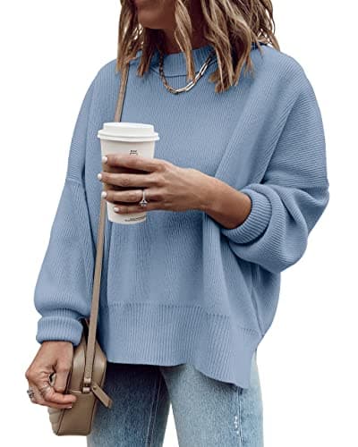 Imily Bela Women's Oversized Tunic Sweater Ribbed Knitija