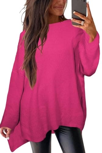 Zyyfly Women's Batwing Long Sleeve Oversized Sweater Tops