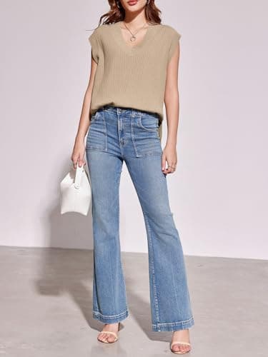 Women's V Neck Knit Sweater Vest