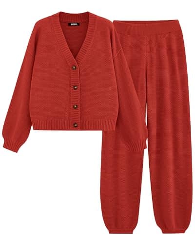 BTFBM Women Fall Knit Sweater & Cardigan Matching Lounge Set