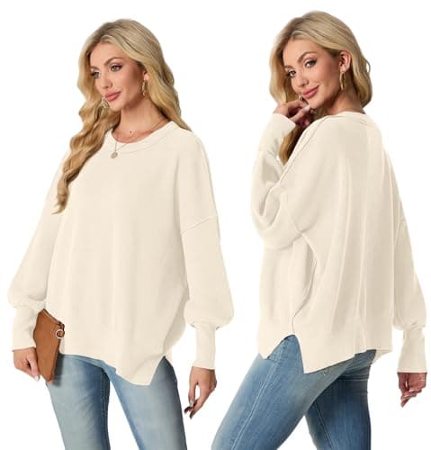 Lepunuo Women's Oversized Batwing Long-Sleeve Knit Sweater