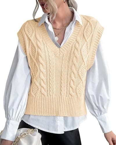 Lueluoye Women's V-Neck Sleeveless Knit Sweater Vest