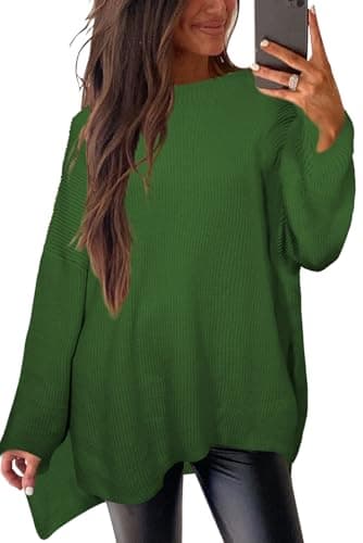 Zyyfly Women's Batwing Long Sleeve Oversized Sweater Tops
