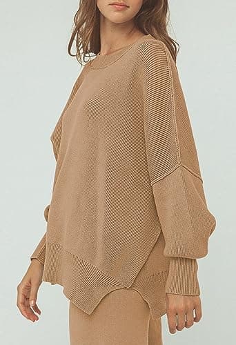 Pink Queen Women's 2-Piece Knit Sweater Set & Wide Leg Pants