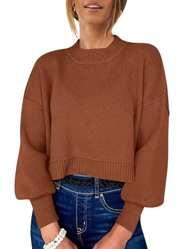 Womens Oversized Crop Sweater for Fall 2024