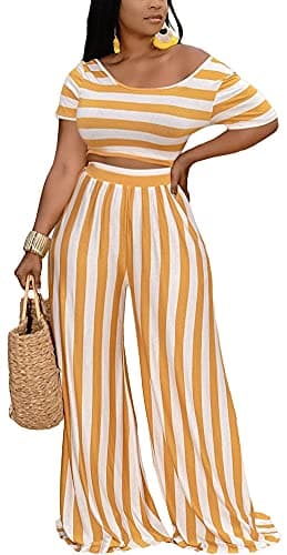 BFFBABY Women's Sexy Backless Crop Top & High Waist Wide Leg Pants Set