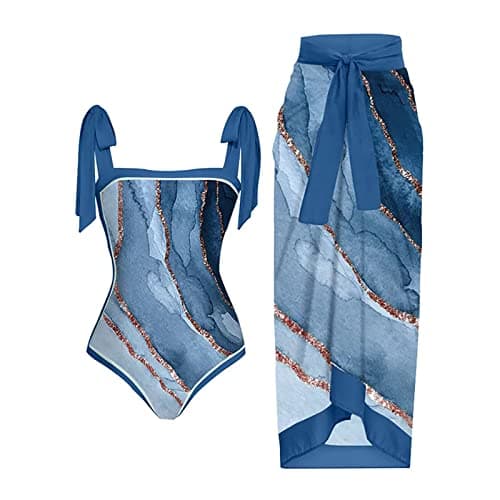 ZDRZK Boho Floral Print Women's Sexy Push-Up Bikini Set with Cover Up