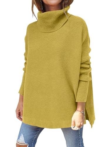 ANRABESS Women's Oversized Turtleneck Batwing Sweater Tops - Casual Fall 2024 Outfits