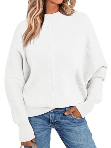 LILLUSORY Women's Trendy Oversized Mock Neck Sweater 2024 Winter Pullover