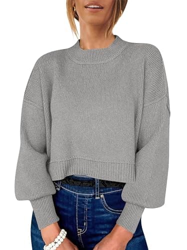Womens Oversized Crop Sweater for Fall 2024