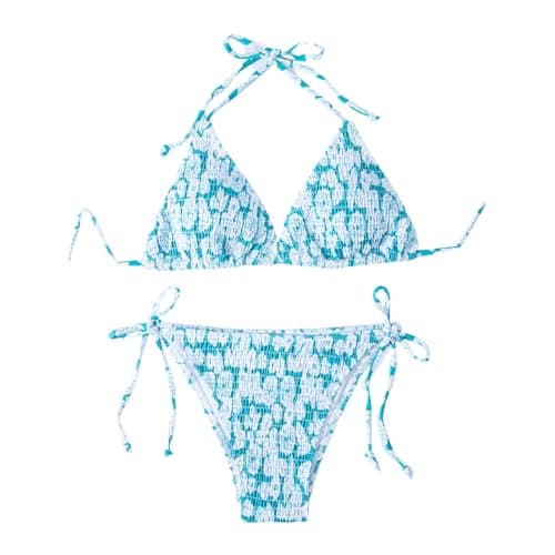 Plus Size Women's Sparkle Tie-Thong High-Waisted Swimwear