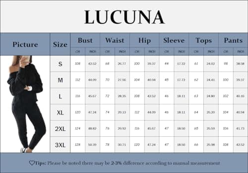 Lucuna Women's 2024 Fall Chunky Cable Knit Sweater Set Pants Loungewear