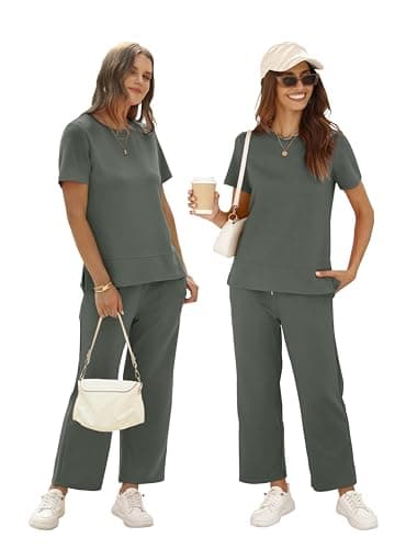 XIEERDUO Women's Comfortable 2-Piece Travel Outfit for Vacation and Airport Lounges S-3XL