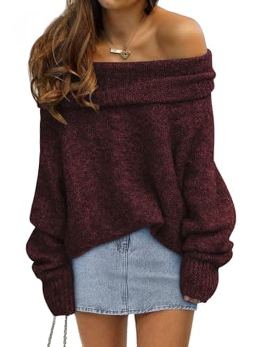 Women's Off-Shoulder Batwing Sweater
