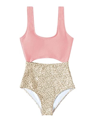 Floerns Women's High Waisted Cut Out Monokini One Piece Swimsuit
